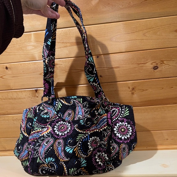 Vera Bradley Handbags - Vera Bradley Black Floral Shoulder Bag